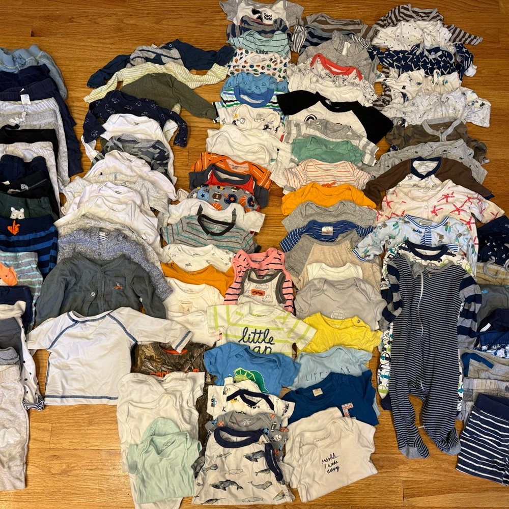 baby boys clothing lot / bundle - just over 100 pieces, summer baby clothes